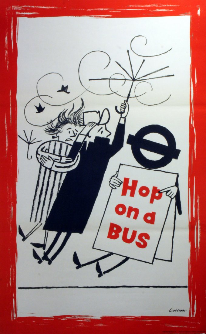 Original Advertising Poster London Transport Bus Wind (1 of 1)