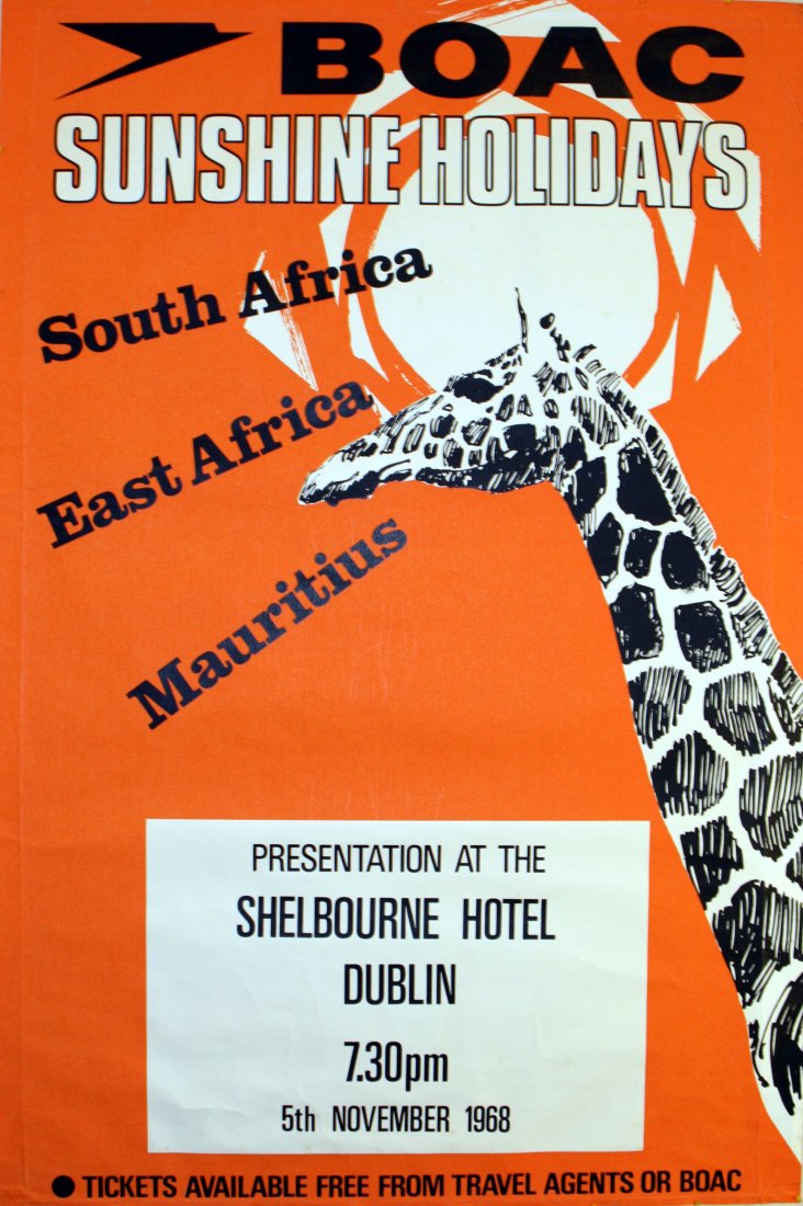 Original travel advertising poster BOAC Africa (1 of 1)