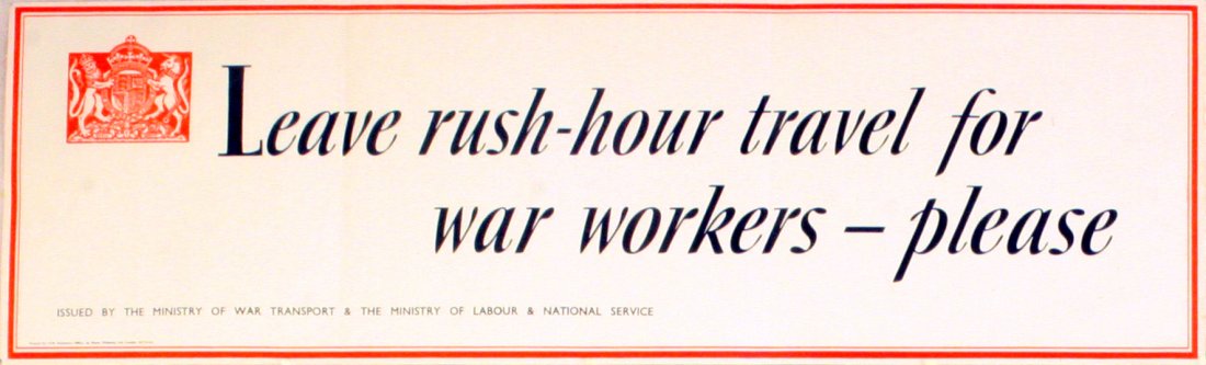 Original WWII propaganda poster London Transport travel (1 of 1)