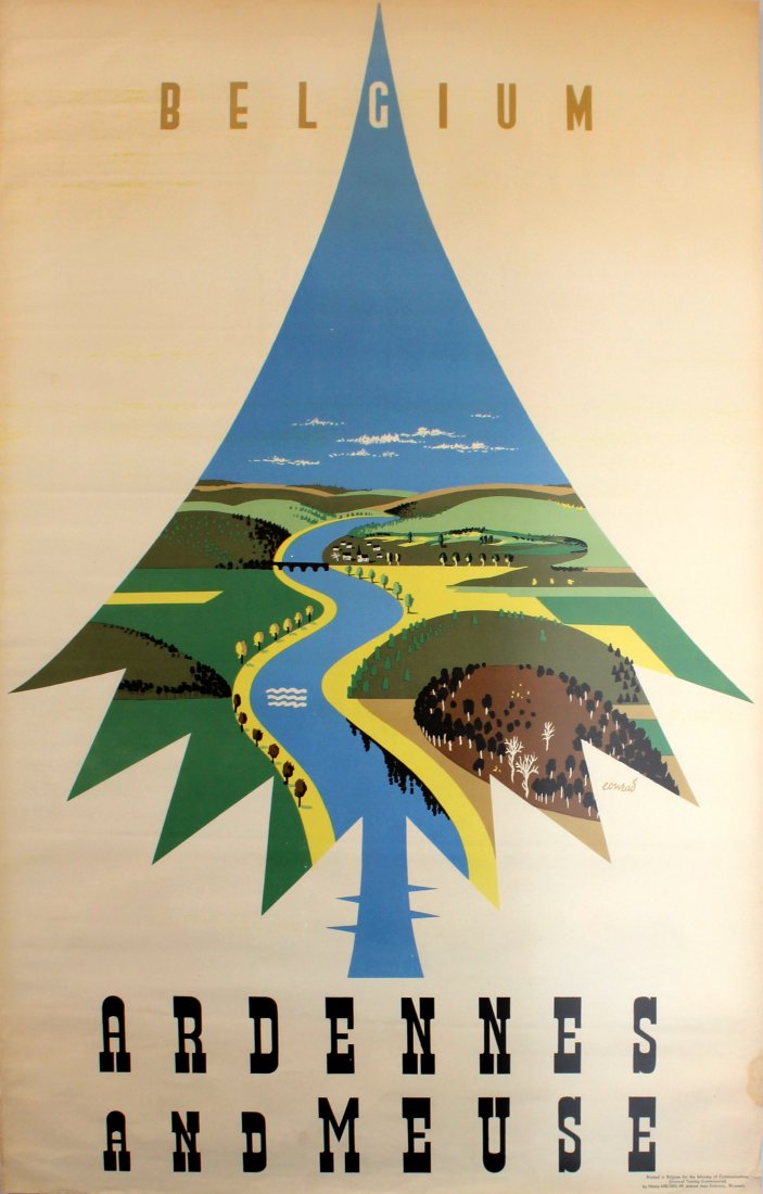 Travel Poster Belgium Ardennes Meuse (1 of 1)