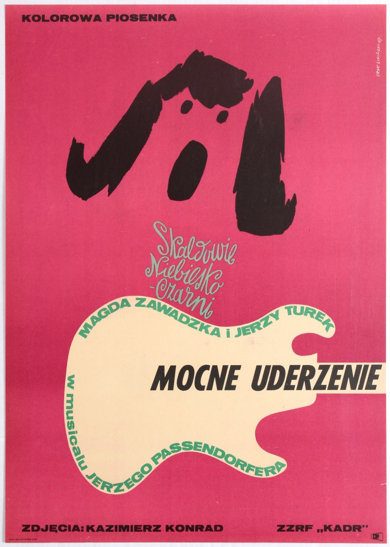 Polish Movie Poster for the Polish film Mocne Uderzenie: Polish Movie Poster for the Polish film Mocne Uderzenie. Directed by Jerzy Passendorfer. Starring Magda Zawadzka, Jerzy Turek. Country: Poland. Year: 1967. Artist: Eryk Lipinski. Size (cm):80.5x57.5. 
