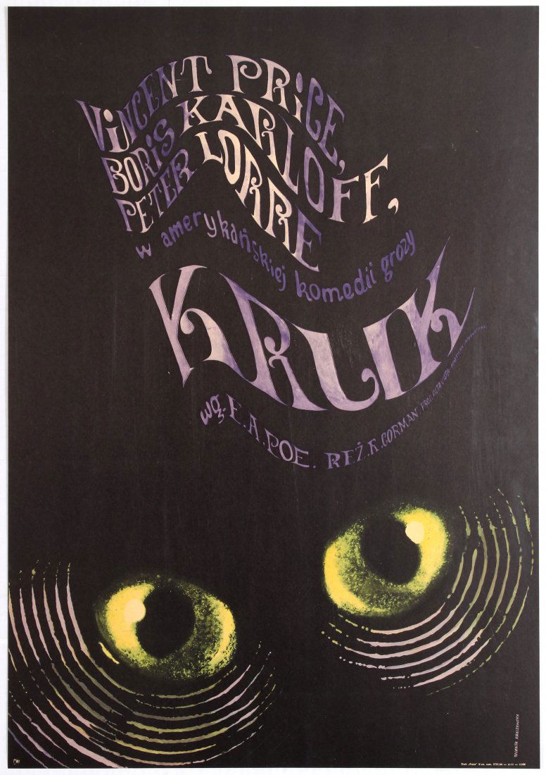 Polish Movie Poster for the American film The Raven: Polish Movie Poster for the American film The Raven (Kruk) - Directed by Roger Corman. Starring Vincent Price, Boris Karloff, Peter Lorre. Country: Poland. Year: 1966. Artist: Jolanta Karczewska. Size