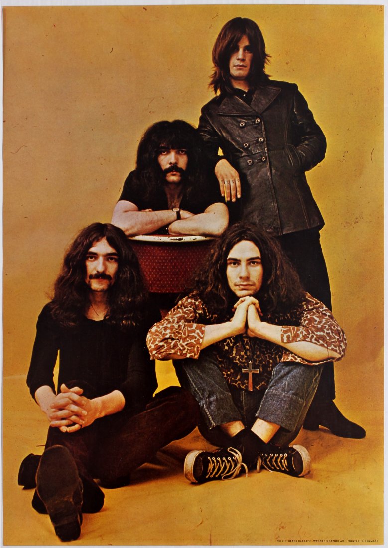 Advertising Poster Black Sabbath: Country: Denmark. Year: 1970s?. Artist: Unknown. Size (cm): 86x61. Excellent condition.