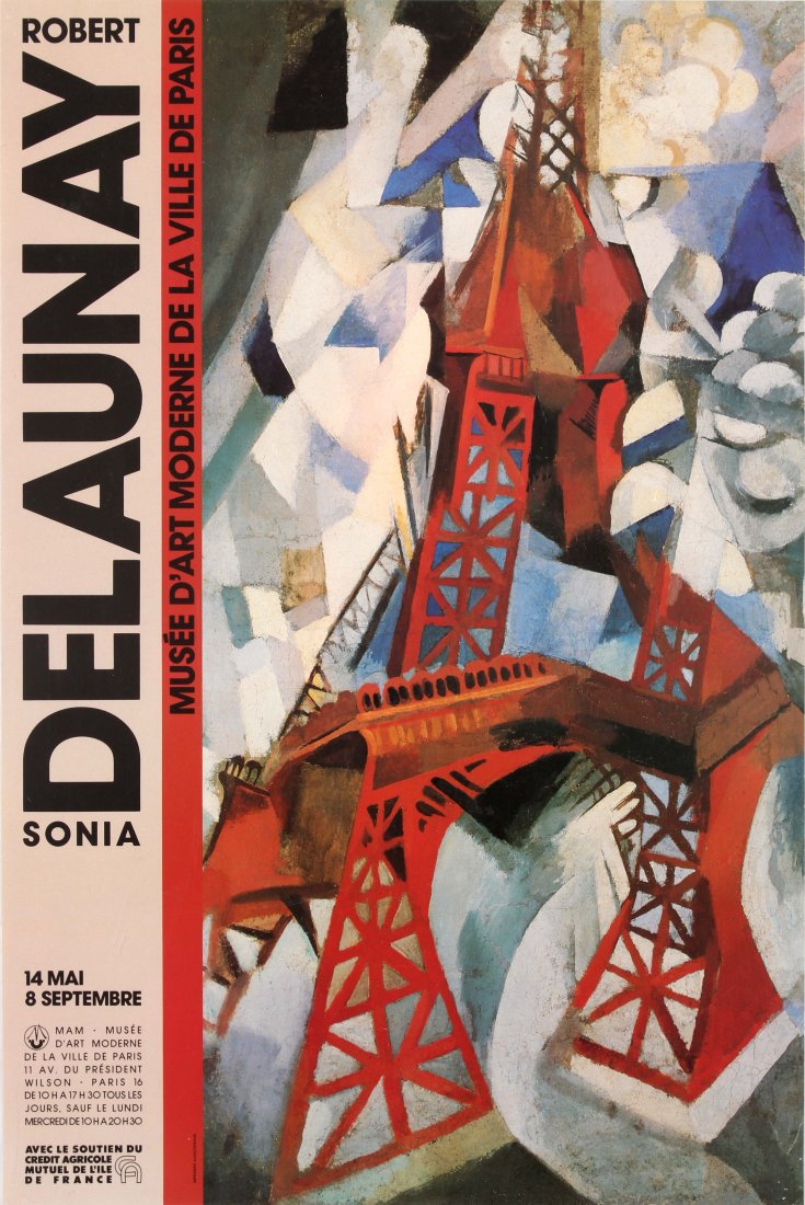 Advertising Poster Robert & Sonia Delaunay Exhibition: Country: France. Year: 1985 . Artist: Robert & Sonia Delaunay. Size (cm): 60x40. Very good condition, pinholes in corners.