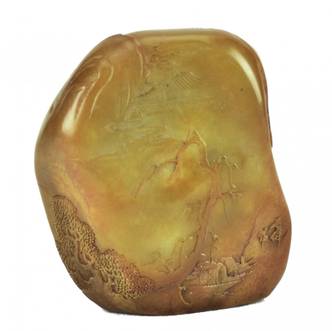 A Chinese carved soapstone: A Chinese carved soapstone, ht. 2 1/2 in.
