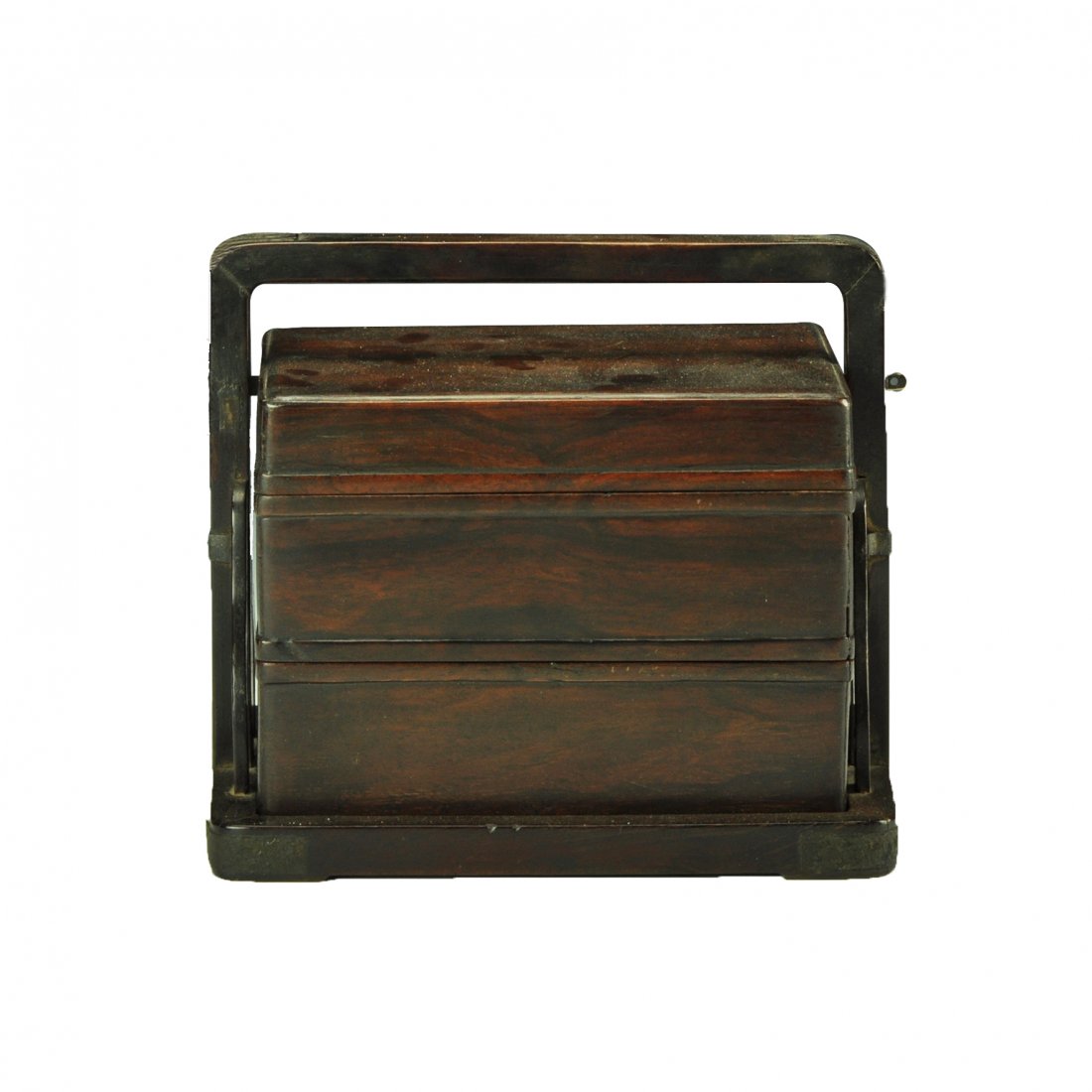 A Chinese rosewood box: A Chinese rosewood box, three layers, lg. 6 1/2, wd. 5 1/2, ht. 6 in.