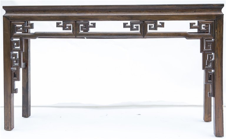 CHINESE ALTAR TABLE: Chinese Altar Table. Condition consistent with age some age cracks. Lg. 62 in. Wd. 16.5 in. Ht. 36 in.