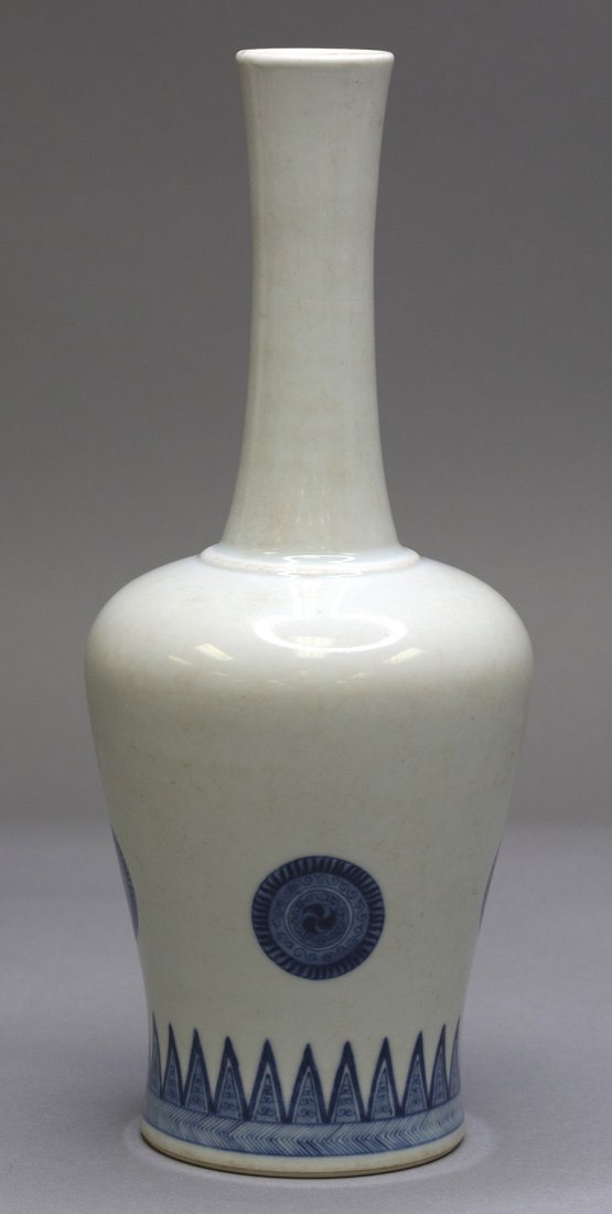 A BLUE AND WHITE BELL-SHAPED VASE (1 of 4)
