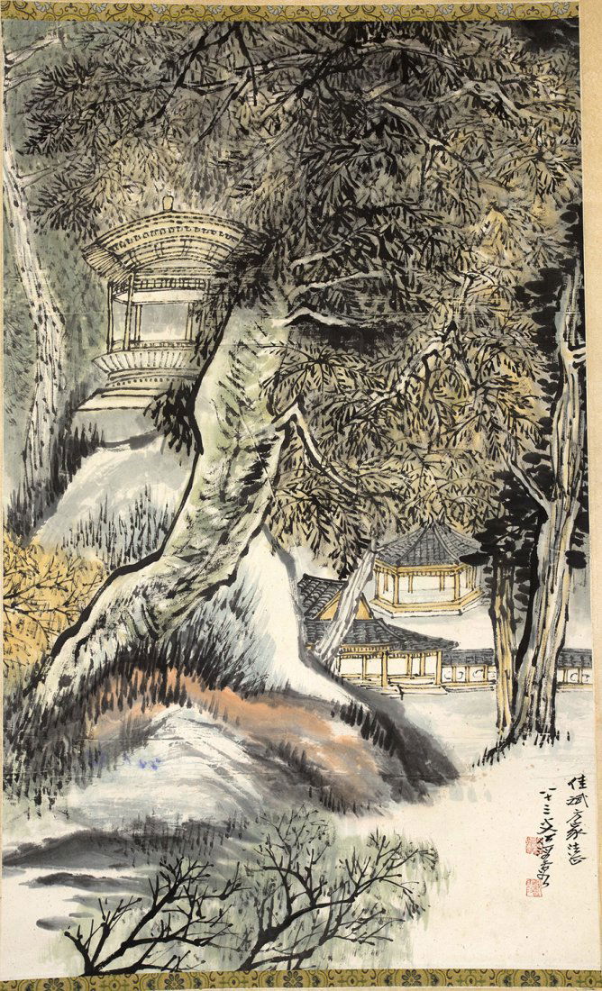 A CHINESE SCROLL PAINTING (1 of 2)