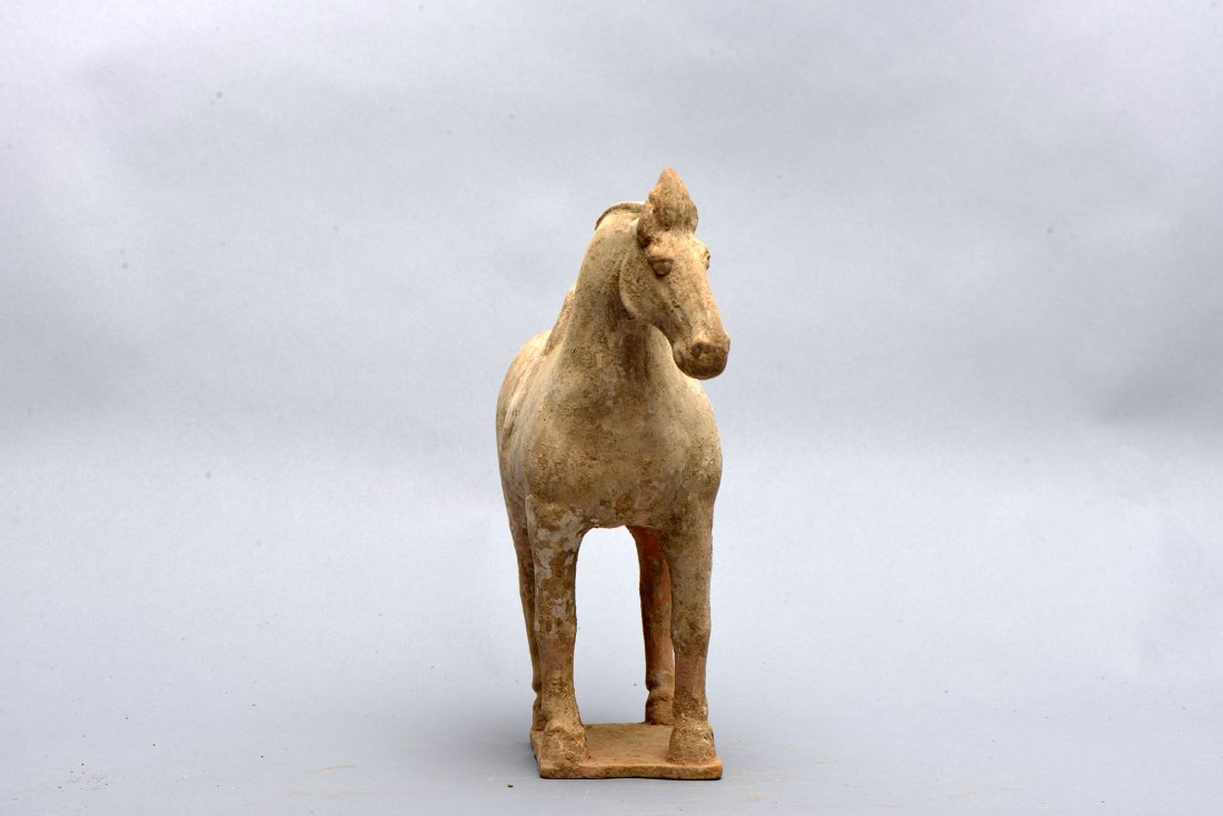 CHINESE PAINTED POTTERY HORSE (1 of 8)