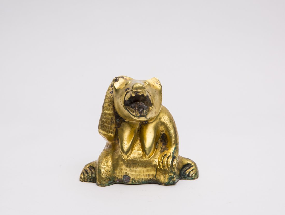 A GILT-BRONZE FIGURE OF A SEATED BEAR (1 of 4)