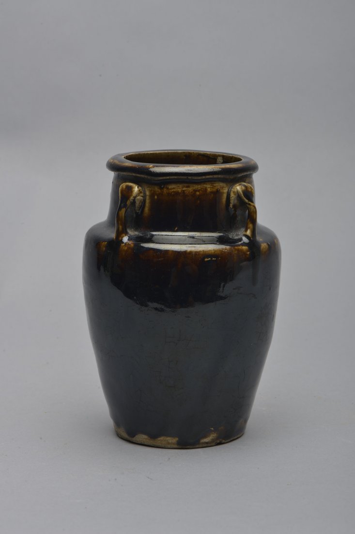 CHINESE BLACK GLAZED JAR (1 of 4)