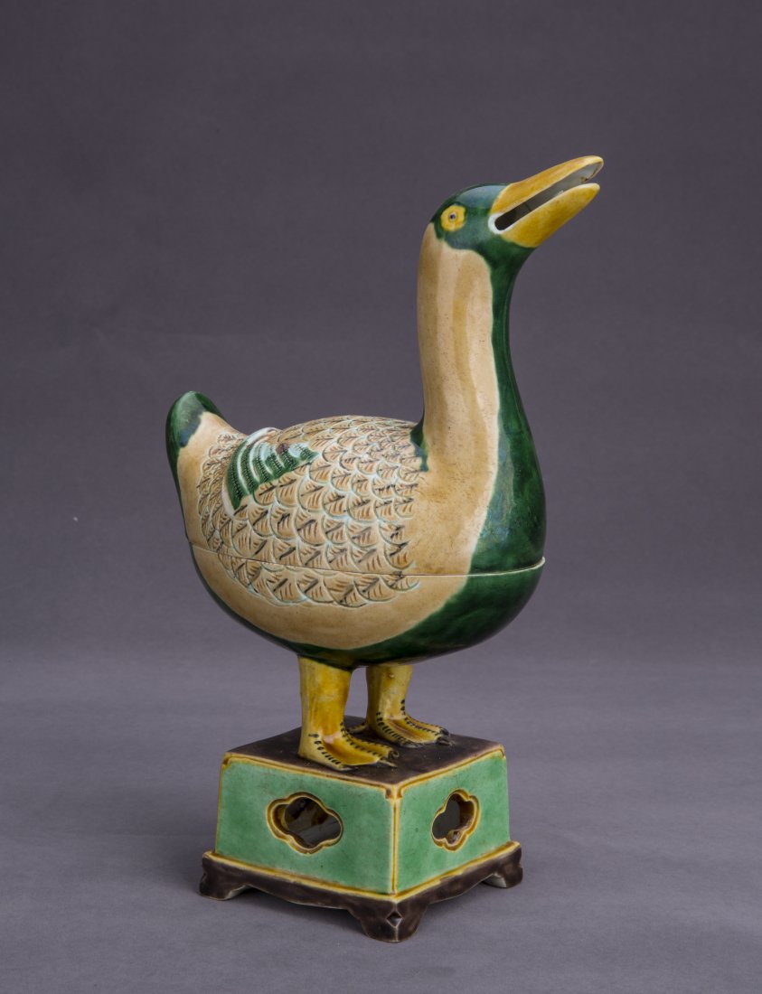 A SANCAI DUCK-FORM CENSER (1 of 8)
