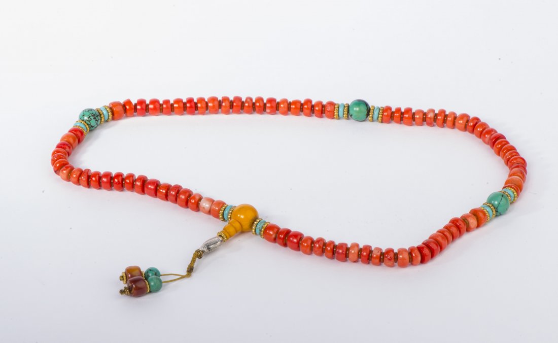 A POSSIBLY RED CORAL PRAYER BEADS (1 of 3)