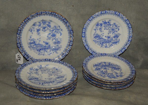 10 German porcelain "China Blau" pattern plates. (1 of 1)