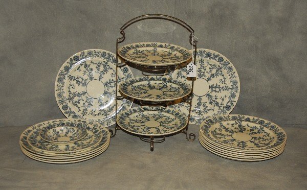 17 Piece 19th c. W. T. Copeland plates with silver (1 of 2)