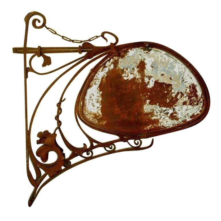 Art Nouveau wall mounted hanging wall sign. Overall H: (1 of 2)