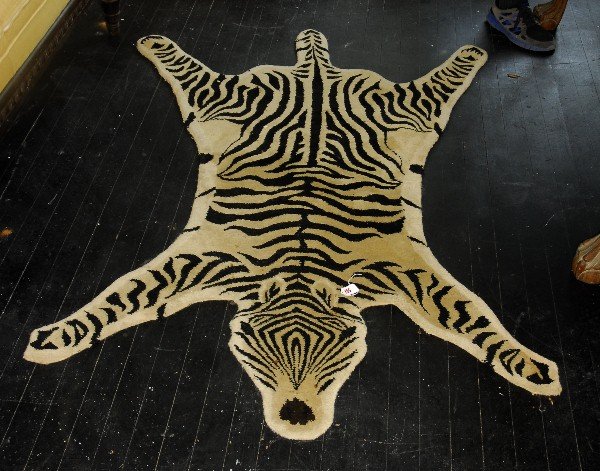 Zebra skin style rug. 66" x 47": Zebra skin style rug. 66" x 47"