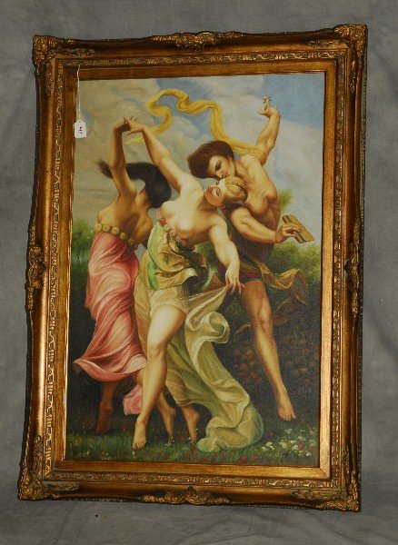 Large framed oil on canvas, signed lower right. 43" x (1 of 1)