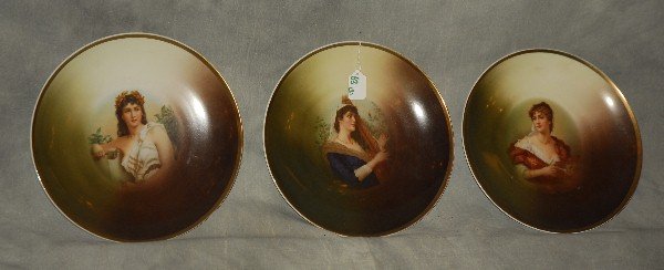 Three Victoria Austria porcelain portrait plates in the (1 of 4)