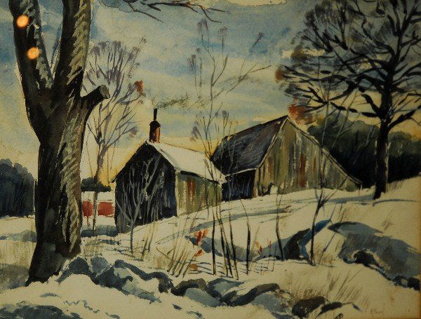 Ruth Van Sickle Ford, Am. 1897-1980, Winter Landscape, (1 of 3)