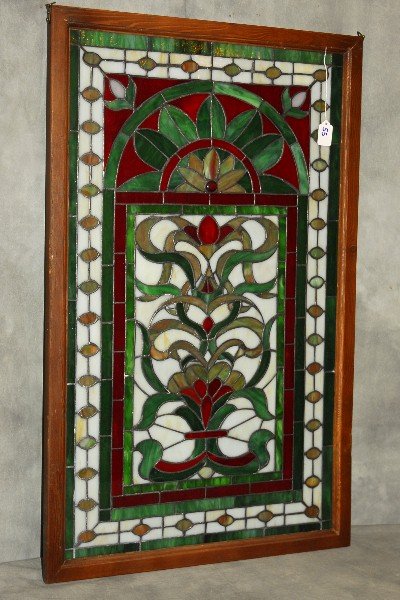 Stain glass window pane. 36" x 22" (1 of 2)