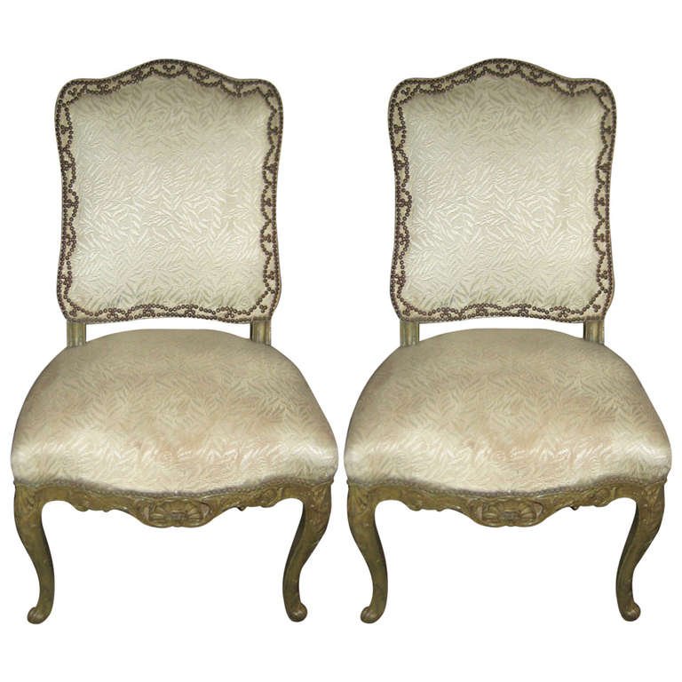Pair of Maison Jansen painted Louis XV style side (1 of 4)