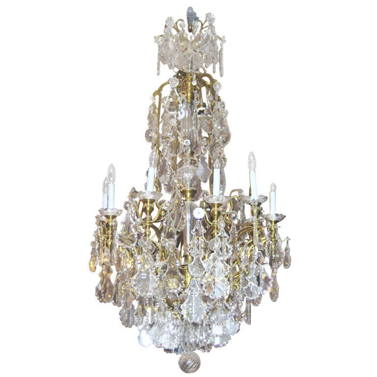 19th c. Baccarat crystal and bronze 29-light (1 of 2)