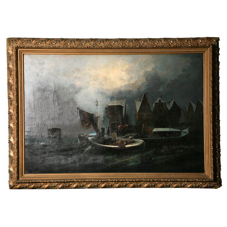 Rinaldo Saporti, It. 1840-1913, Venetian Night water (1 of 8)