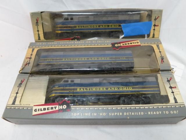 Gilbert HO Gauge No. 421 Engine, 426 Box Car, and: 422 Engine in Boxes but only one matched and thatâ€™s the 421 engine.