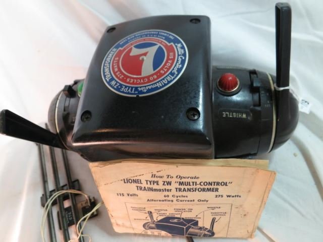 Lionel 275 Watt Type ZW "Trainmaster" Transformer: (no box, has book)