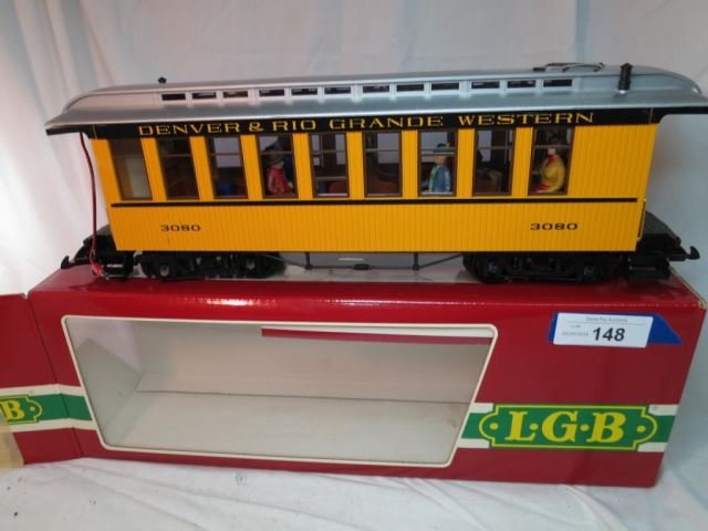 LGB Lehmann G Scale N0. 3080 Denver & Rio Grande: Western Passenger Car in Original Box