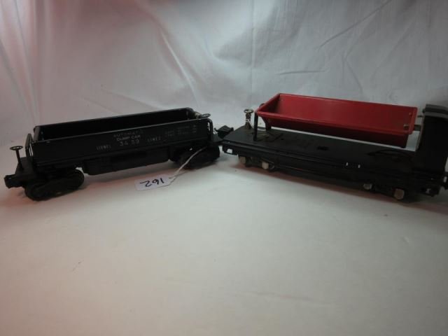 2 pcs - Lionel Prewar No. 3859 Automatic Dump Car: and Lionel No. 3459 Automatic Dump Car