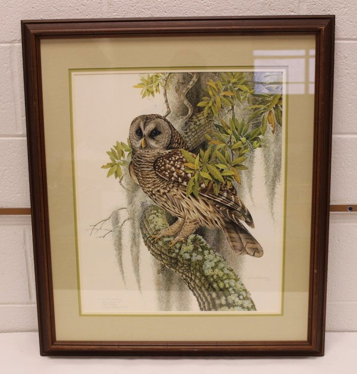 Don Whitlatch ' Barred Owl " Signed Print May 24, 2014 Old Dominion