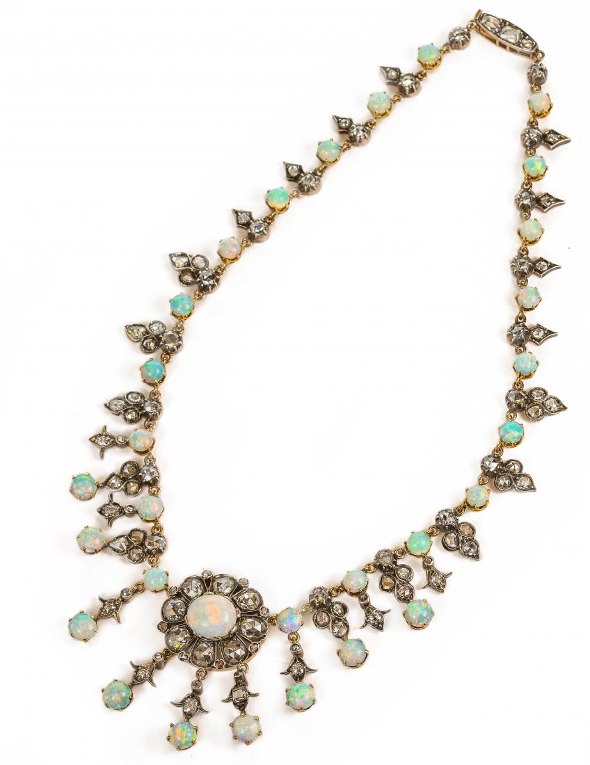 AN ANTIQUE OPAL AND DIAMOND NECKLACE - Jun 25, 2015 | Etrusca in United