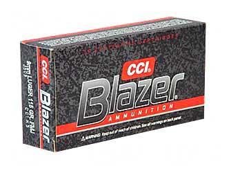 NEW!! CCI/Speer, Blazer, 9MM, 115 Grain, Full Metal: Product Specifications UPC Code: 076683035097 Manufacturer: CCI/Speer Model: Blazer Caliber: 9MM Grain Weight: 115Gr Type: Full Metal Jacket Units per Box: 50 Units per Case: 1000 Manufacturer Part #: