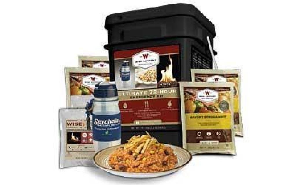 NEW!! WISE 72HR ULTIMATE KIT BUCKET 851238005295: Product Specifications UPC Code: 851238005295 Description: 72 Hour Kit for 2 People: Food, Water Filter, Wise Fire Size: 72 Servings Packaging: Bucket Model: 25 Year Shelf Life Model: Grab & Go Manufa