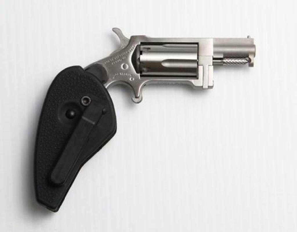 !NEW! NORTH AMERICAN ARMS SIDEWINDER 22 MAGNUM: FAMILY:Mini-Revolver Series MODEL:Sidewinder TYPE:Revolver ACTION:Single Action FINISH:Stainless STOCK/FRAME:Steel Frame STOCK/GRIPS:Holster/Grip Combo CALIBER/GAUGE:22 Magnum CAPACITY:5 BARREL:1.125"