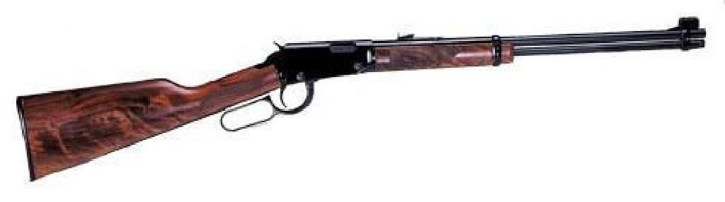 *NEW* HENRY REPEATING ARMS H001M Lever Magnum Lever 22: FAMILY:Magnum MODEL:Magnum Lever Action TYPE:Rifle ACTION:Lever Action FINISH:Blue STOCK/FRAME:Wood Stock STOCK/GRIPS:Wood CALIBER/GAUGE:22 Magnum CAPACITY:11+1 BARREL:19.25" OVERALL LENGTH:37.5 RATE-