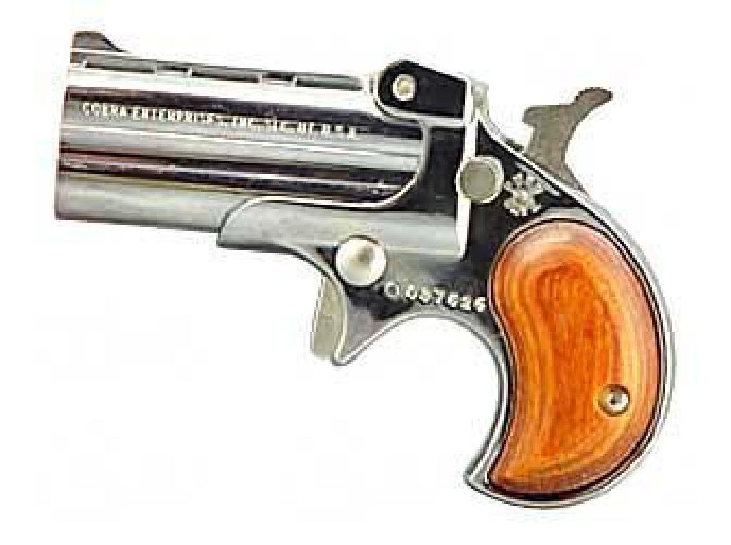 !NEW! COBRA ENT DERR 22WMR CHROME WOOD 832716001039: UPC Code: 832716001039 Manufacturer: Cobra Enterprises Model: C22m Action: Derringer Type: Derringer Caliber: 22WMR Barrel Length: 2.4" Frame/Material: Alloy Finish/Color: Chrome Grips/Stock: Wood Cap