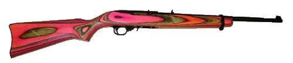 !NEW! RUGER 10/22 STANDARD CARBINE 22 LR 736676012220: FAMILY:10/22 Series MODEL:10/22 Standard Carbine TYPE:Rifle ACTION:Semi-Auto FINISH:Blue STOCK/FRAME:Laminate Stock STOCK/GRIPS:Pink and Black Laminate CALIBER/GAUGE:22 LR CAPACITY:10+1 # OF MAGS:1 MA
