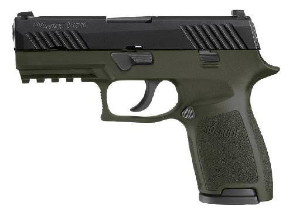 !NEW! SIG SAUER P320 COMPACT 40 SW 798681512966: FAMILY:P320 Series MODEL:P320 Compact TYPE:Semi-Auto Pistol ACTION:Double Action Only FINISH:Black Nitron Finish STOCK/FRAME:Polymer Frame STOCK/GRIPS:OD Green Polymer Grip CALIBER/GAUGE:40 SW CAPACIT