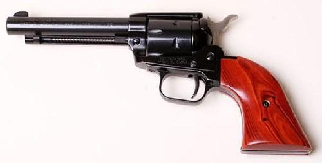 *NEW* HERITAGE MANUFACTURING ROUGH RIDER SMALL BORE 22: FAMILY:Rough Rider Series MODEL:Rough Rider Small Bore TYPE:Revolver ACTION:Single Action FINISH:Blue STOCK/FRAME:Alloy Frame STOCK/GRIPS:Cocobolo CALIBER/GAUGE:22 LR | 22 Magnum CAPACITY:6 BARREL:4.7