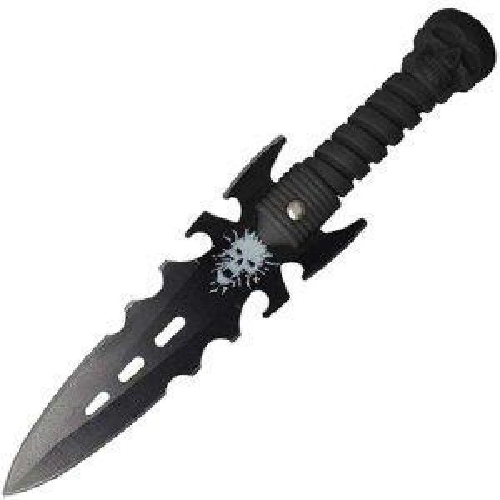 _NEW!_ Skull Throwers, Black ABS Handle, Black Plain: Short Description Skull Throwers, Black ABS Handle, Black Plain w/Sheath Long Description Throw your fears away with the Renegade Skull Throwers. Be careful, they are an unruly bunch. Each 17.78cm thr