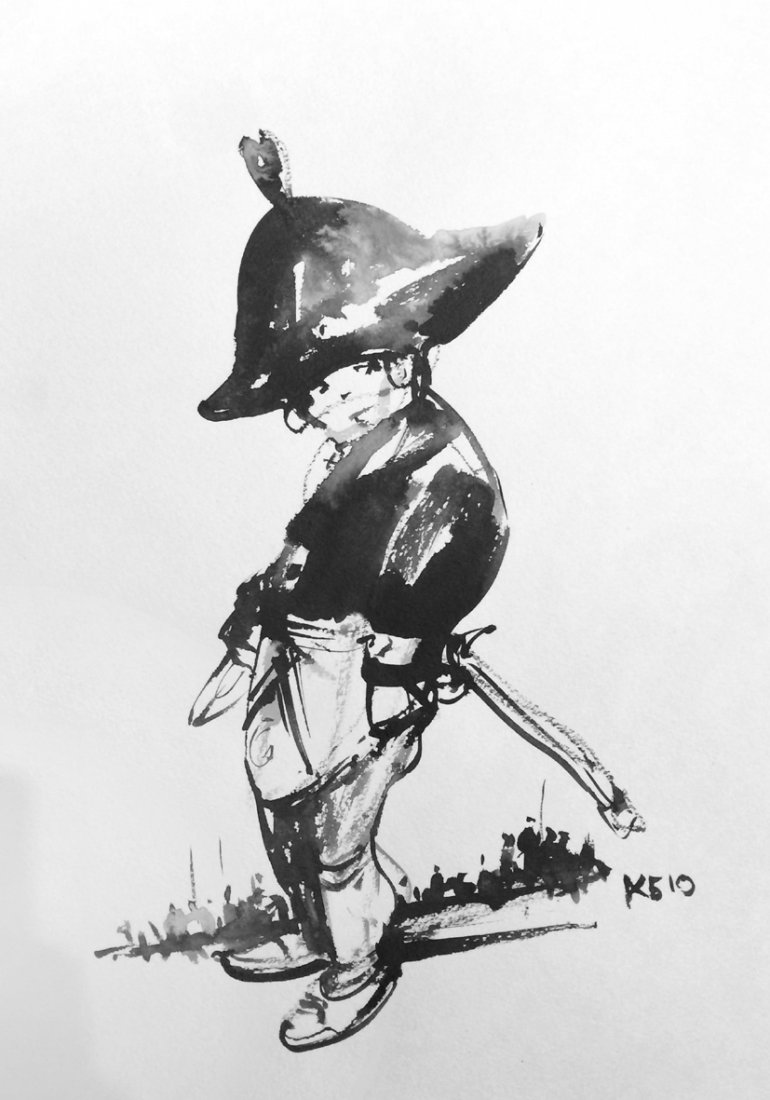 Konstantin Batynkov,Russian: Konstantin Batynkov, Napoleon,B.1959,signed in Cyrillic. Dated 2007,acrylic on paper,40x32cm