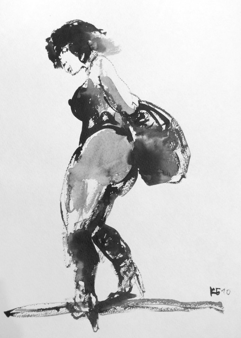 Konstantin Batynkov,Russian: Konstantin Batynkov, untitled,B.1959,signed in Cyrillic. Dated 2010,acrylic on paper,40x32cm