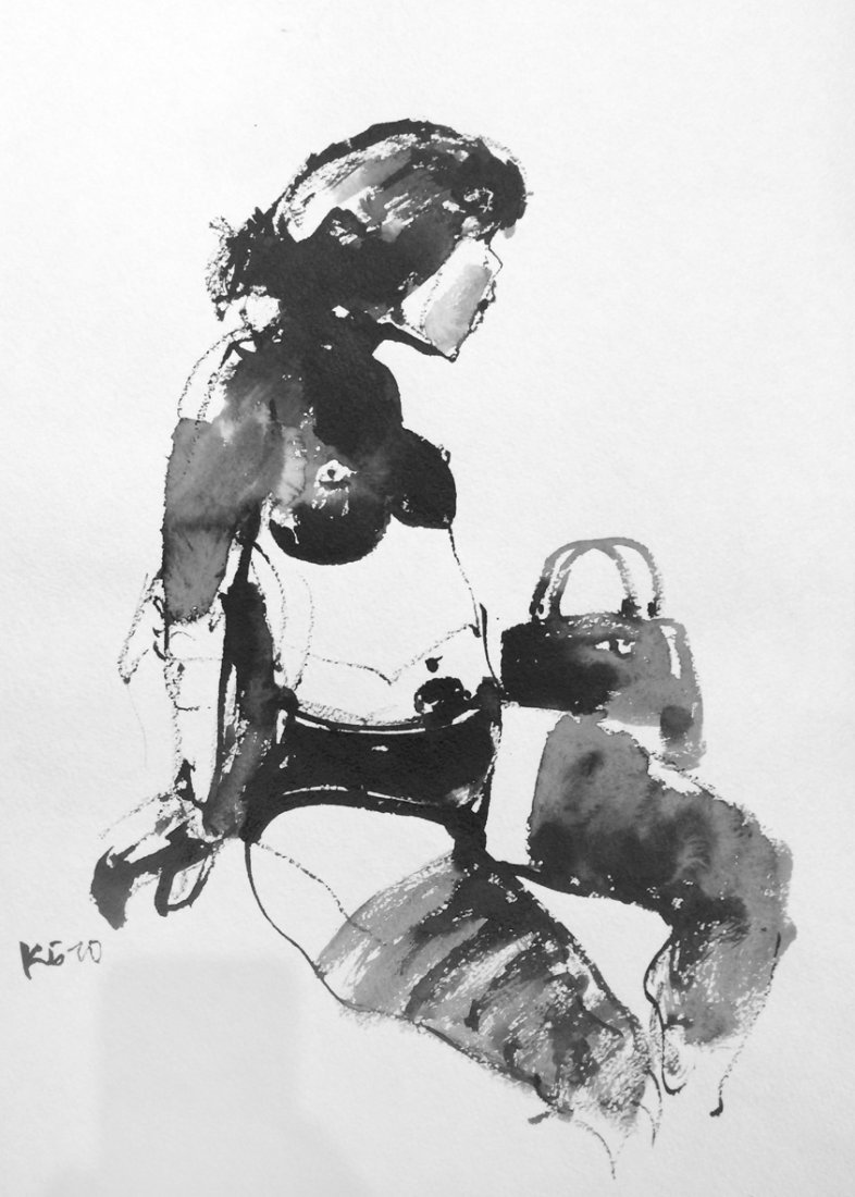 Konstantin Batynkov,Russian: Konstantin Batynkov, untitled,B.1959,signed in Cyrillic. Dated 2010,acrylic on paper,40x32cm