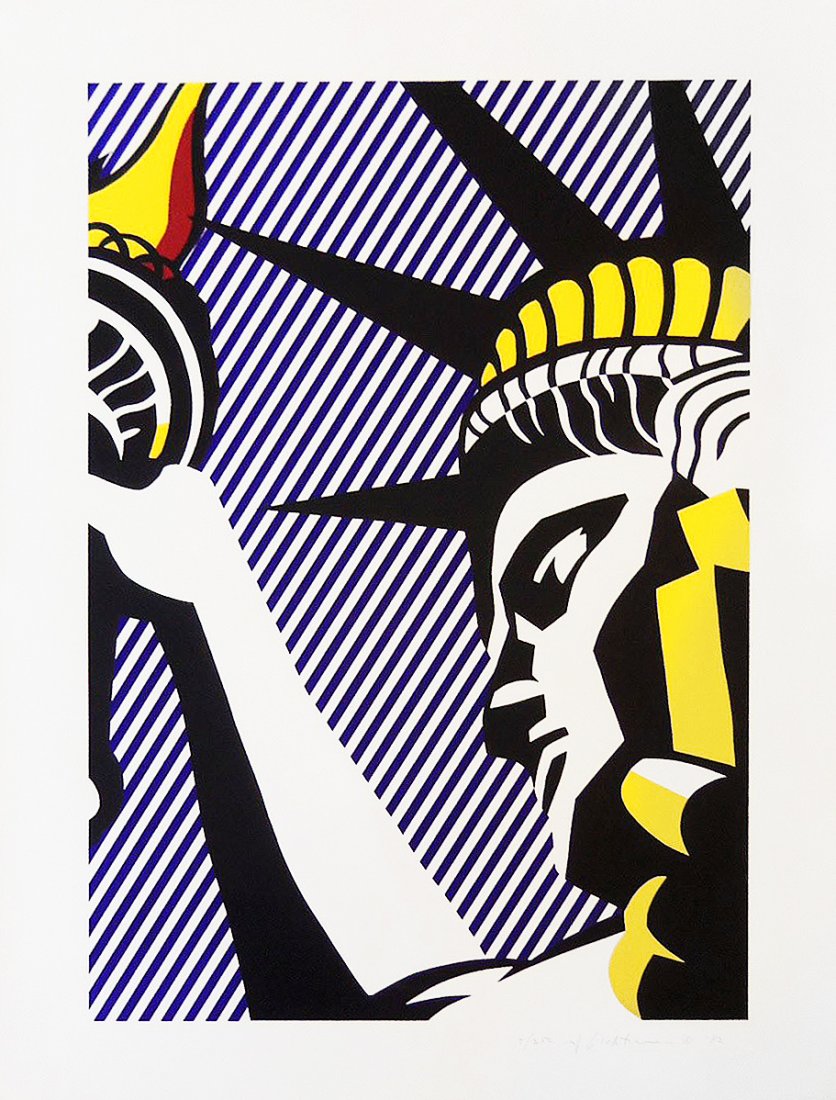 Roy Lichtenstein; I Love Liberty; 1982: Roy Lichtenstein:I Love Liberty (C. 192), 1982. Silkscreen printed in colors on wove paper, signed in pencil, dated and numbered 7/250 (there were also 73 artist's proofs), published by the artist and