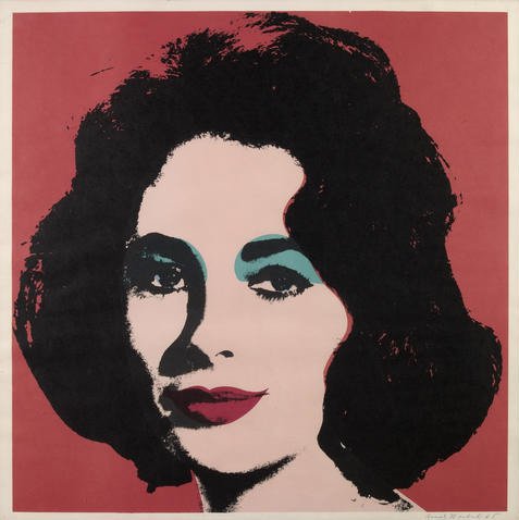 Liz (Taylor): Andy Warhol: 1964: Liz (F./S. II.7), 1964. Offset lithograph in colors on wove paper, signed in ink and dated, from the edition of approximately 300, published/printed by Leo Castelli Gallery/Total Color, New York, with