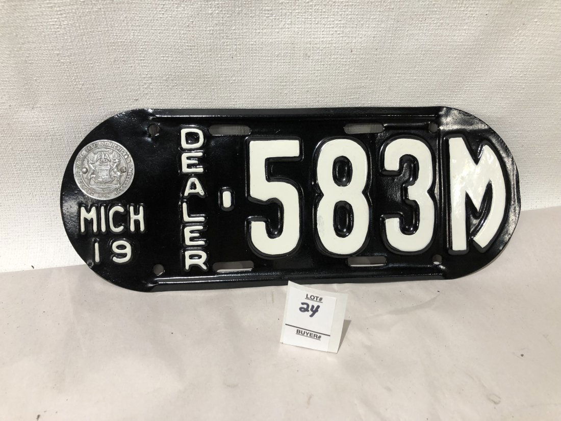 Vintage Rare 1919 Michigan Dealer License Plate (0024) on May 21, 2022